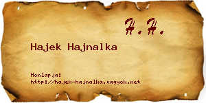 Hajek Hajnalka névjegykártya