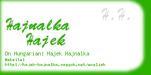 hajnalka hajek business card